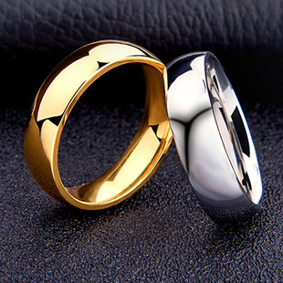 Cross-border European and American explosions titanium steel ring 6MM arc plain ring Korean version of simple Joker hand jewelry wholesale