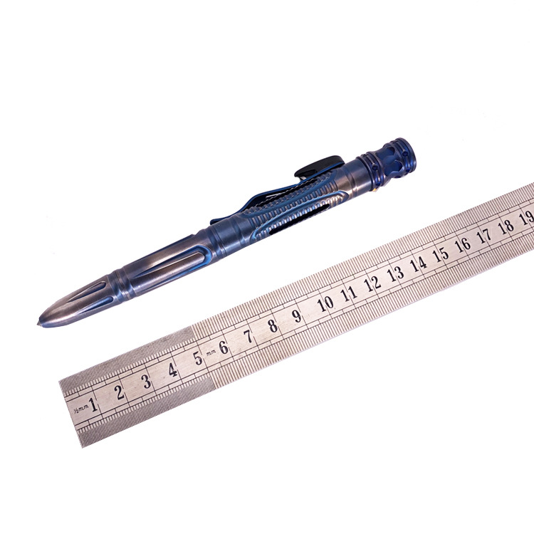 睐斯新款T06镀钛带灯EDC战术笔 求生多功能钨钢破窗器户外防身笔