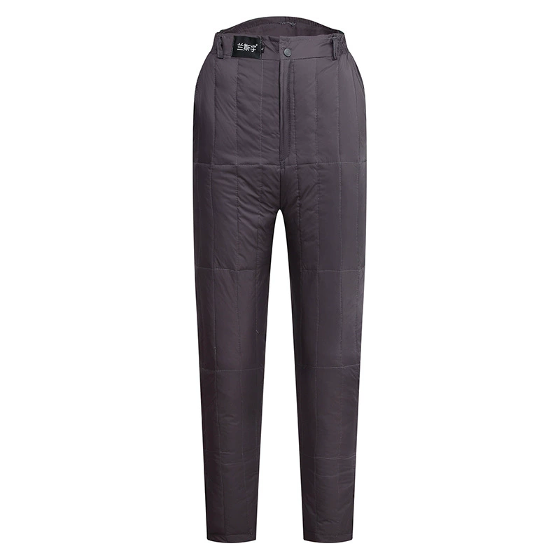 Lansyu Winter Down Trousers for Men & Women, Extra Thick High-Waist Padded Pants for Middle-Aged Comfort