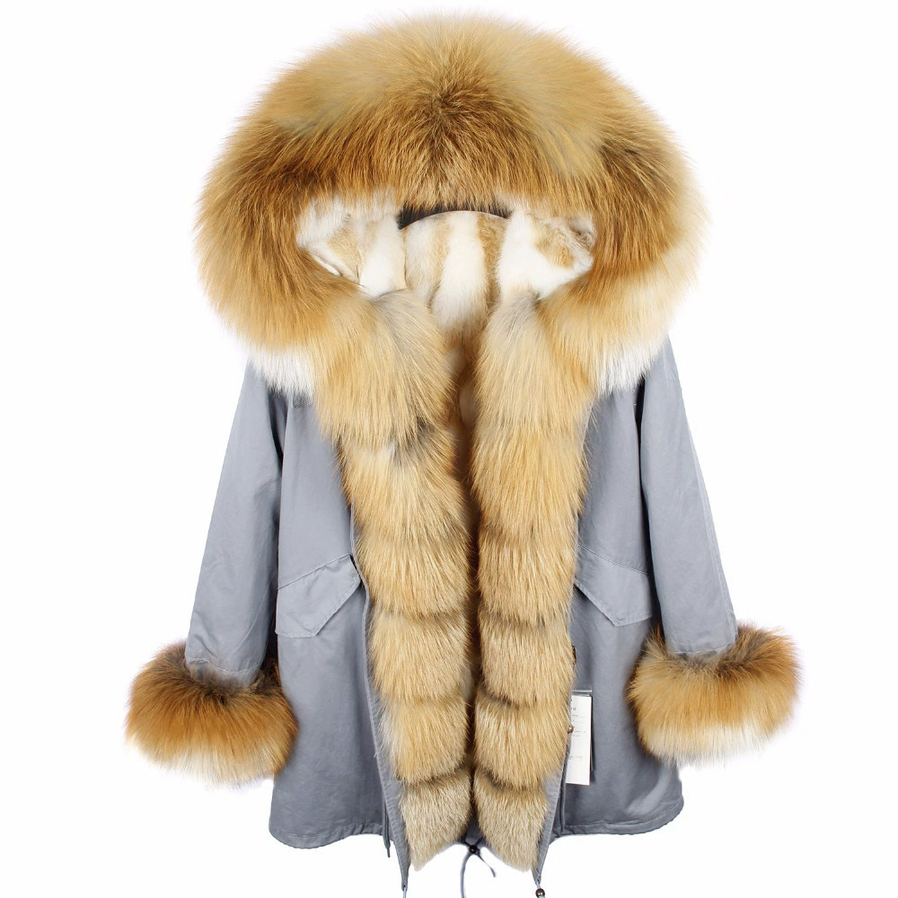 Куртка из искусственного меха You from the Star Fur Coat женскаяOversized меховой воротник повседневная парка средней длины хлопковая одежда HD2