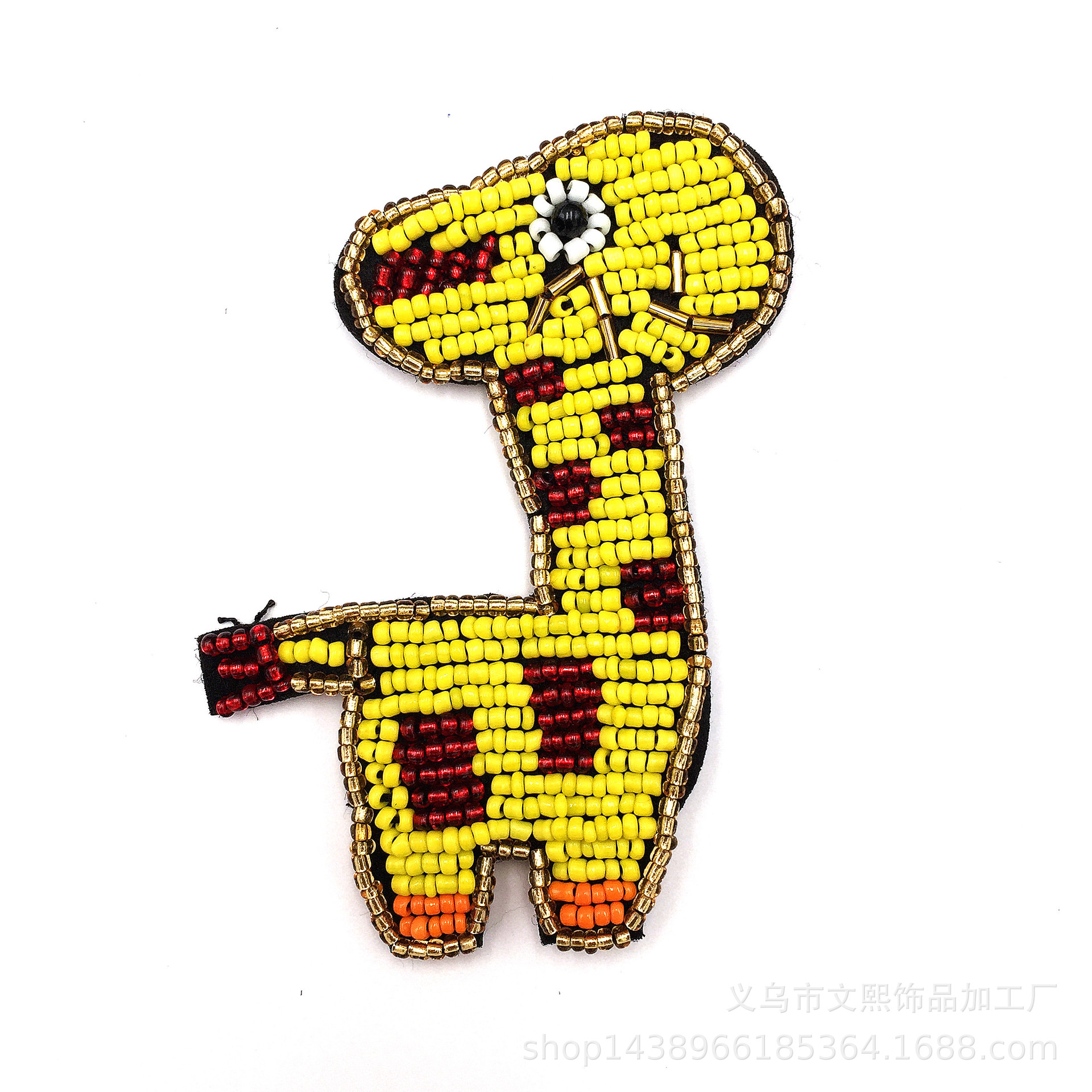 新款时尚 订珠长颈鹿布贴厂家供应服装辅料DIY配饰