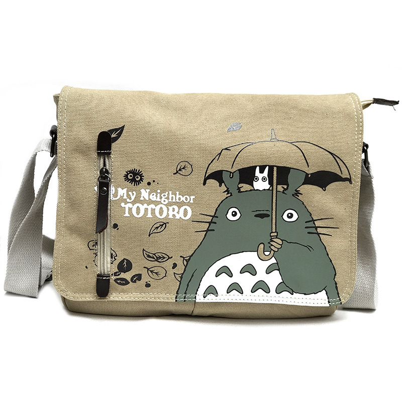 Anime bolsa de hombro Miyazaki Totoro Satchel nueva bolsa de lona de algodón en stock bolsa al por mayor