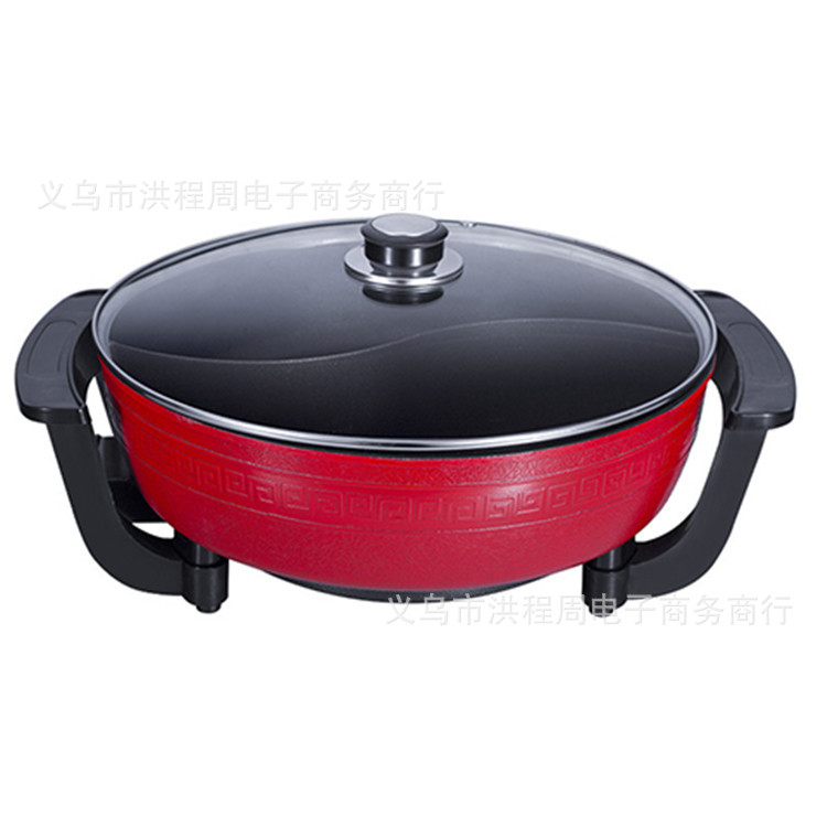 Olla Eléctrica de 6L para Hot Pot, Tipo Pato Mandarín con Doble Compartimento, Antiadherente - Olla de Cocina para Hogar al por Mayor