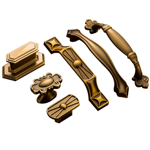 New Chinese style retro wardrobe cabinet desk drawer single hole handle bronze cabinet TV cabinet door small handle