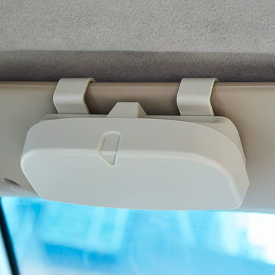Car-mounted glasses box sun Car Glasses Clip/Bill Clip - car-glasses-case-beige
