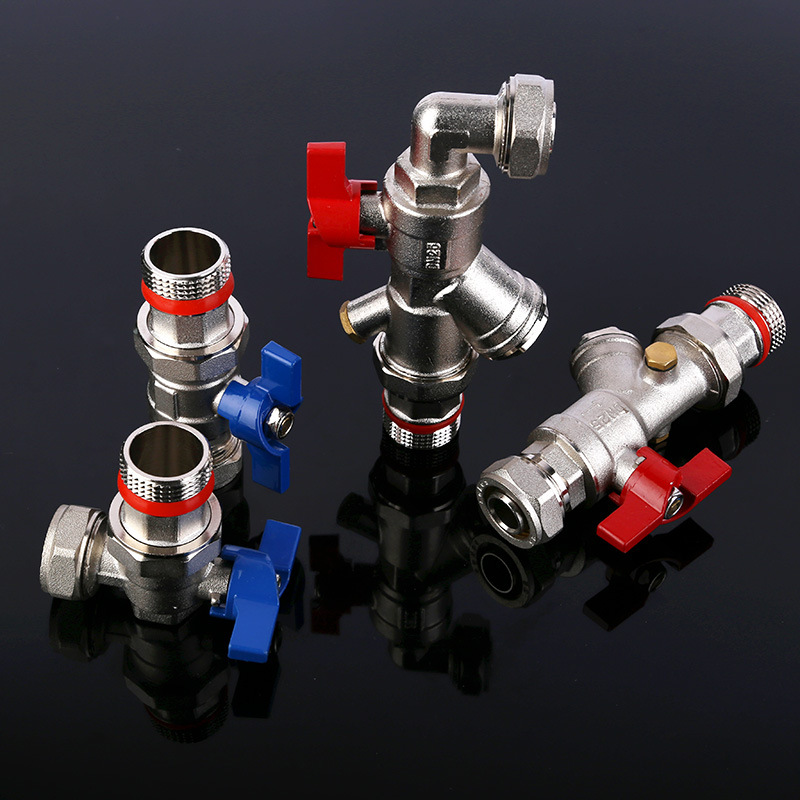 家装地暖进回水套阀卡套式套阀铝塑管过滤器套阀分水器套阀全通径