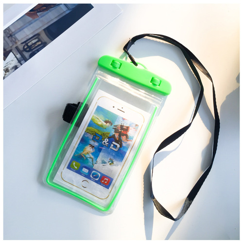 new mobile phone waterproof bag touch screen mobile phone case pvc outdoor swimming fluorescent mobile phone bag wholesale