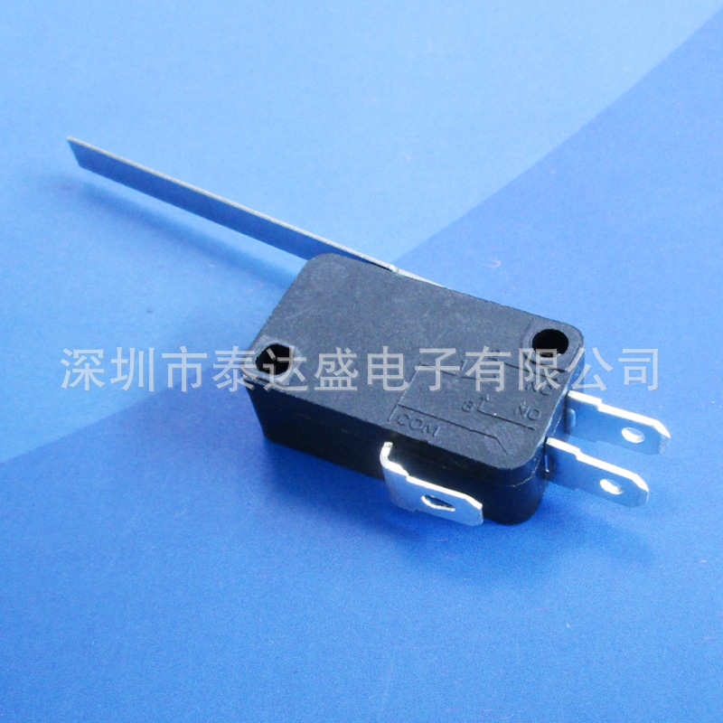 小家电行程开关 长柄52MM轻触开关 大电流不锈铁柄微动开关KW7-9