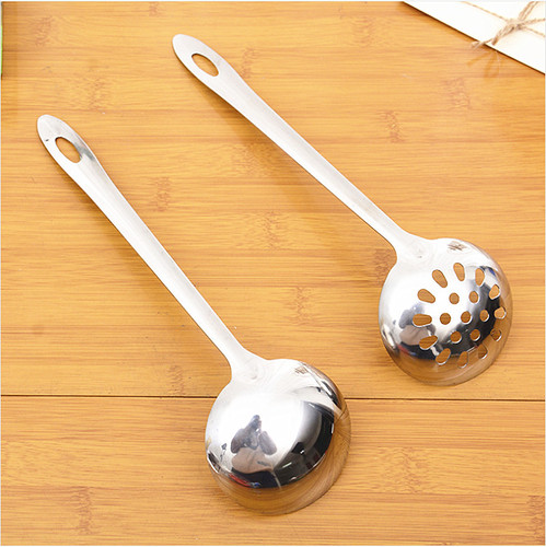7-inch 1cm thick non-magnetic stainless steel soup spoon hot pot spoon colander spoon