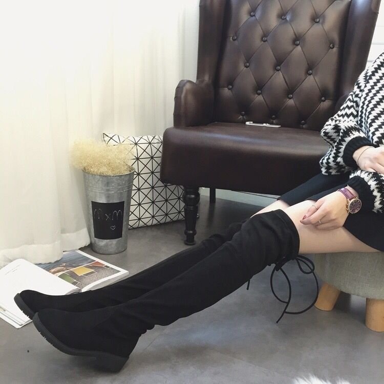 2019 autumn and winter new foreign trade large size boots over the knee Europe and the United States all-match slim low heel high elastic boots generation 2019 autumn and winter new foreign trade large size boots over the knee Europe and the United States all-match slim low heel high elastic boots generation