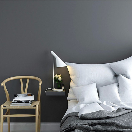 Nordic ins style dark gray solid color self-adhesive wallpaper pure white light gray clothing store dormitory wallpaper with adhesive backing