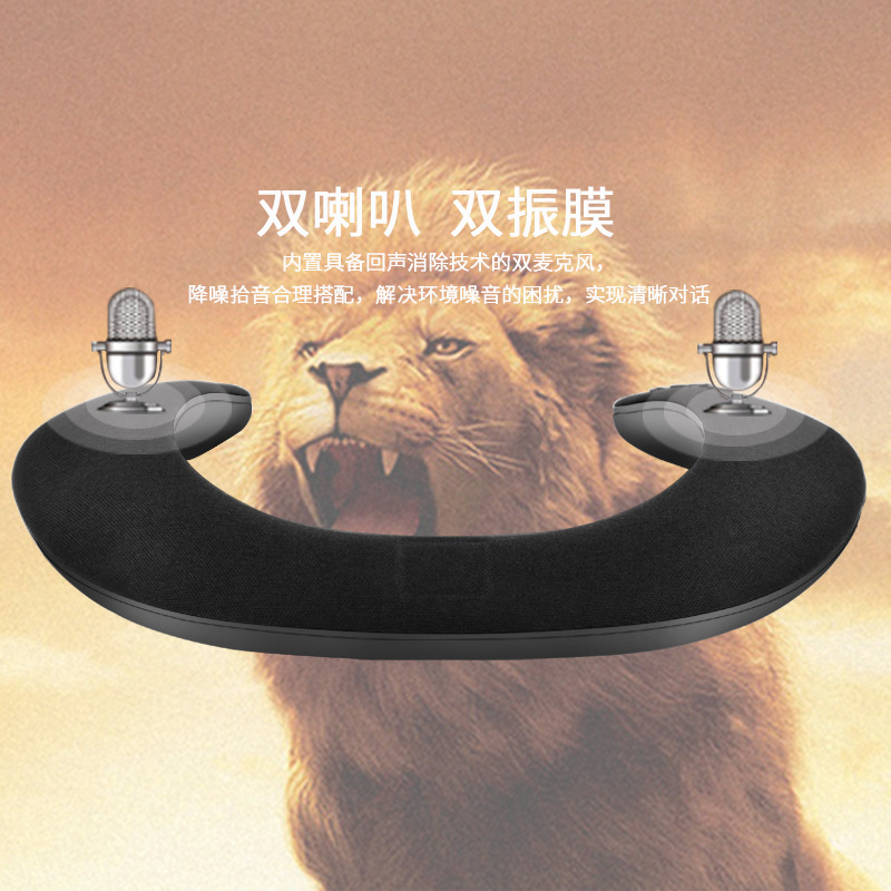 5D nuevo estéreo inalámbrico Bluetooth en forma de U Halter altavoz anillo cuello colgante Halter micrófono Bluetooth altavoz