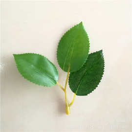 仿真植物仿真茶叶 三叉过胶布叶子 仿真茶树叶片配件批发