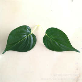仿真植物仿真花叶配件 两叉小绿萝 过胶布叶子 植物墙装饰布叶片