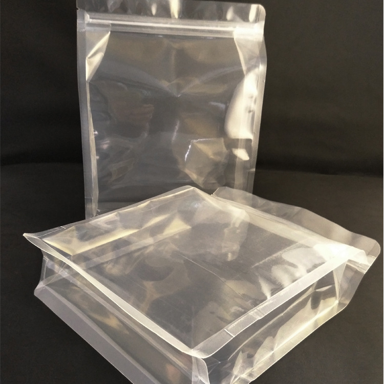 现货批发 八边封拉链透明袋 塑料食品级复合包装袋 八边封平底袋