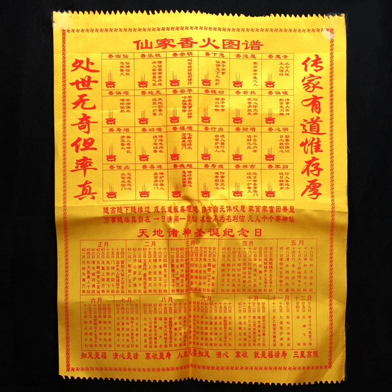 观音香谱图 四十八香火图谱 烧香观香 布料香谱 仙家香谱