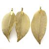 The elegant version of the golden leaves 24K gold -plated women's pendant necklace pendant GC00915