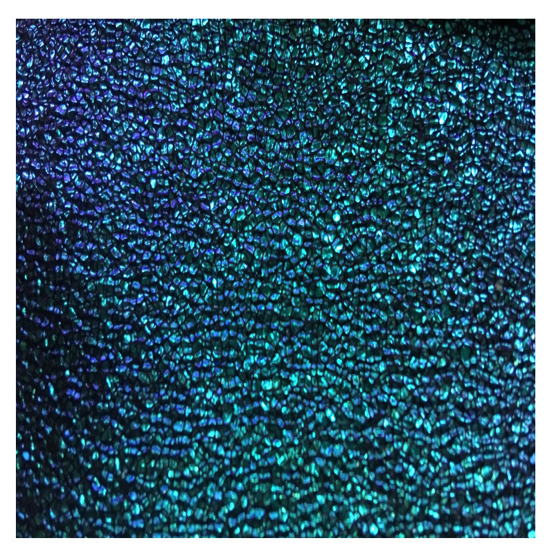 幻彩镭射金色变色爆裂纹pu皮革面料反光炫彩软包沙发pvc人造革