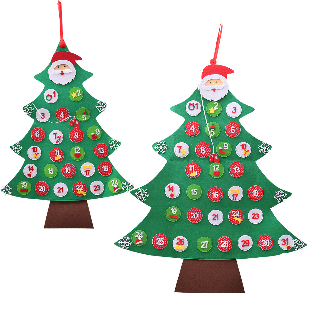 Christmas Haube creative new Christmas decorations Christmas countdown calendar non-woven calendar pendant cartoon old man_voghion.com
