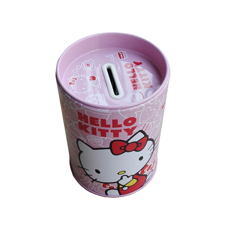 圆形马口铁存钱罐 卡通圆形储蓄罐 圆形促销礼品铁罐