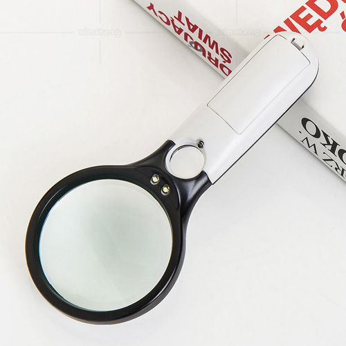 3x 45x dual lens three LED lights handheld reading and identification jewelry magnifying glass e-commerce