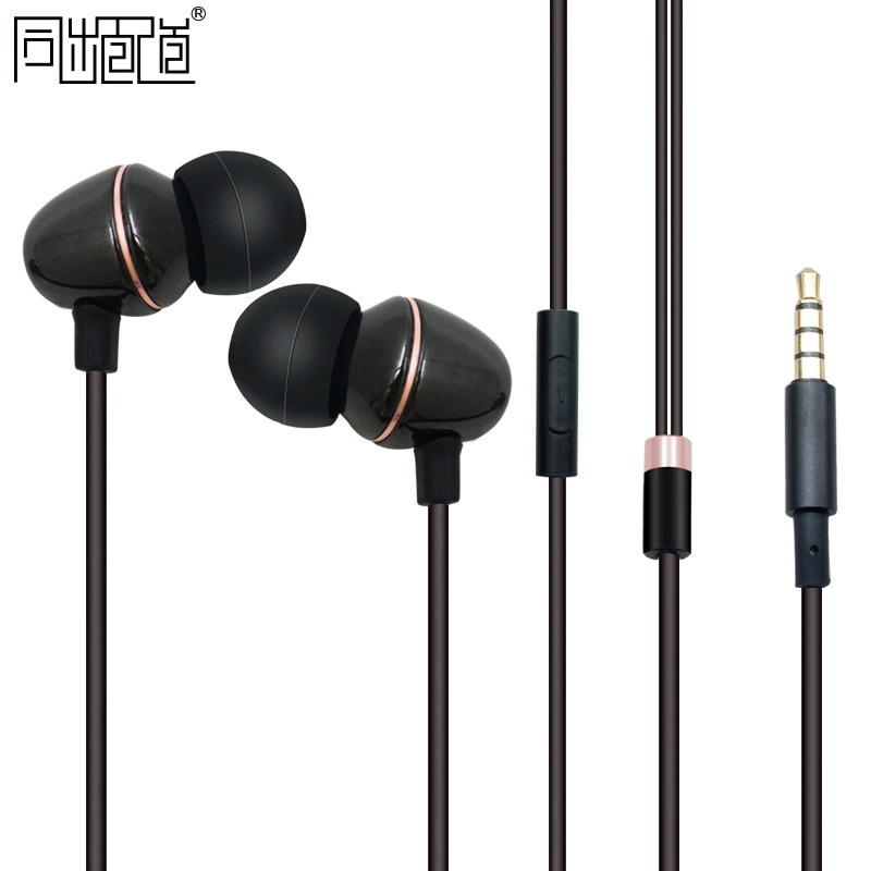 Ceramic shell wired headphone ring porcelain speaker dynamic coil piezoelectric dual unit 3.5 socket mobile phone universal