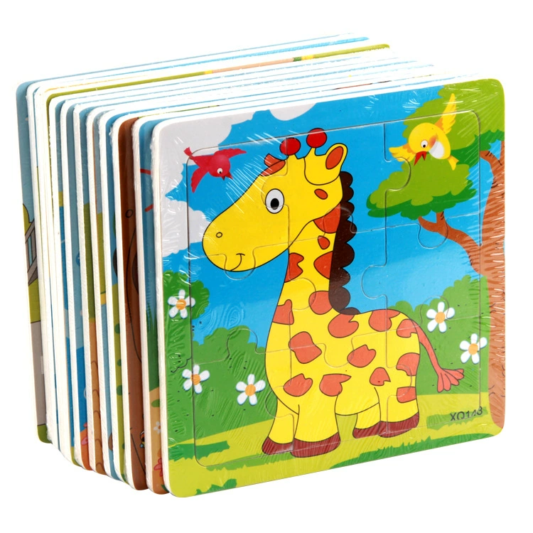 Wooden brainteaser for kindergarten, intellectual toy, Birthday gift, 9 pieces
