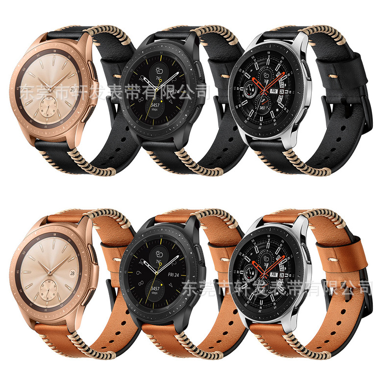 For Samsung galaxy watch3/5 Smart Watch Strap Sports Watch Head Layer Real Kraft Pak Band