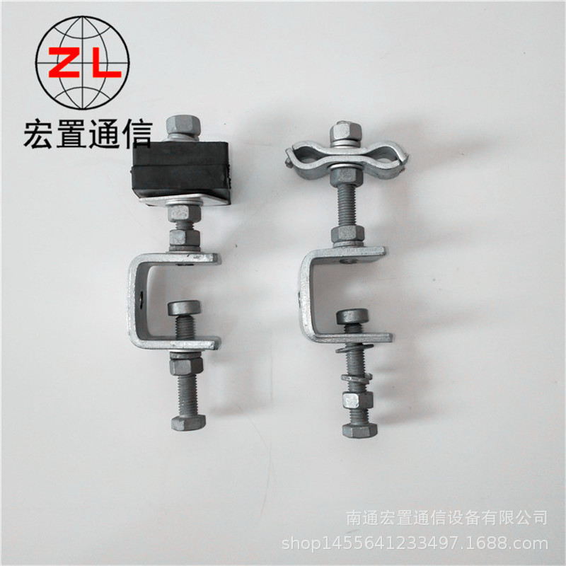 喉箍杆用引下线夹 架空光缆引下固定线夹 热镀锌U型卡塔用