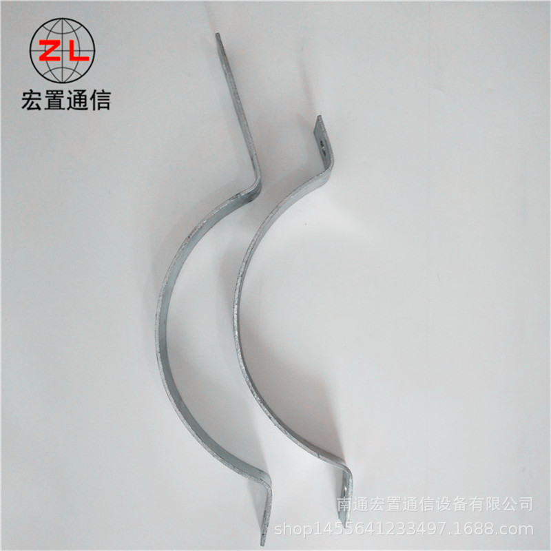 玉林：非金属光缆耐张杆用紧固夹具 耐张杆单耳抱箍 图片