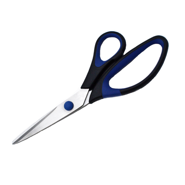 8寸不锈钢橡塑剪刀家用办公剪学生文具剪 双色柄家用剪刀