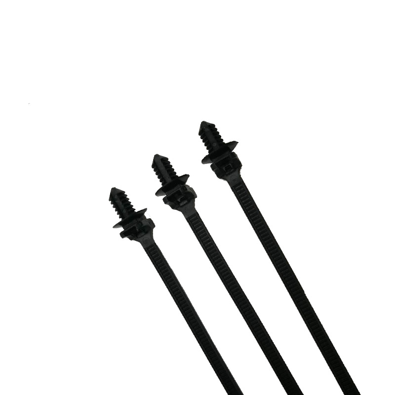 Negro no es fácil de la edad de plástico de tipo perno de la atadura de cables de coche de tipo abeto hoja de metal agujero fijo placa base de coche en forma de hilo