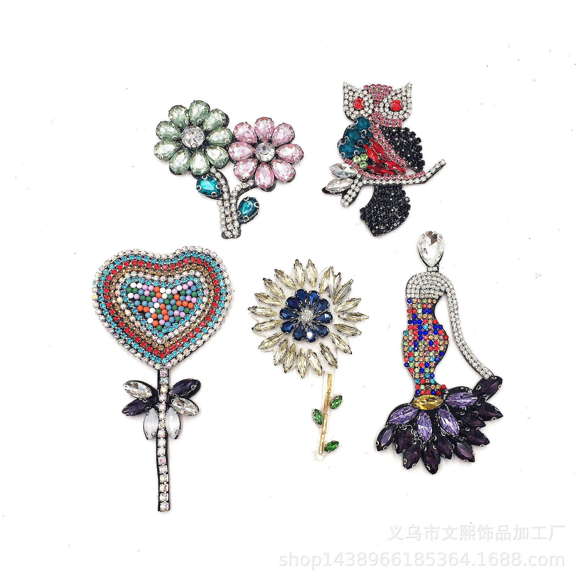 厂家 现货 粘胶 芭蕾美人鱼猫头鹰布贴 服装鞋包包配饰辅料