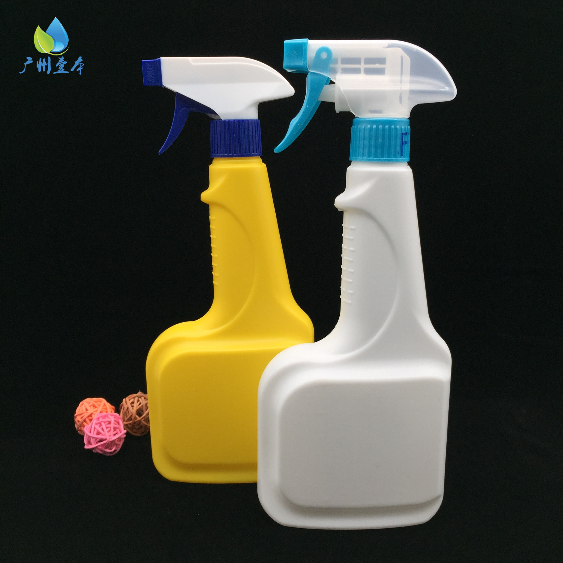 广州吹瓶厂 500ml长颈喷枪瓶 HDPE油污净清洁剂塑料瓶 手扣式喷瓶