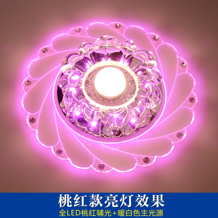 Al por mayor transfronteriza cristal pasillo luz LED corredor luz pasillo luz agujero redondo colorido Techo Luz de una sola pieza entrega