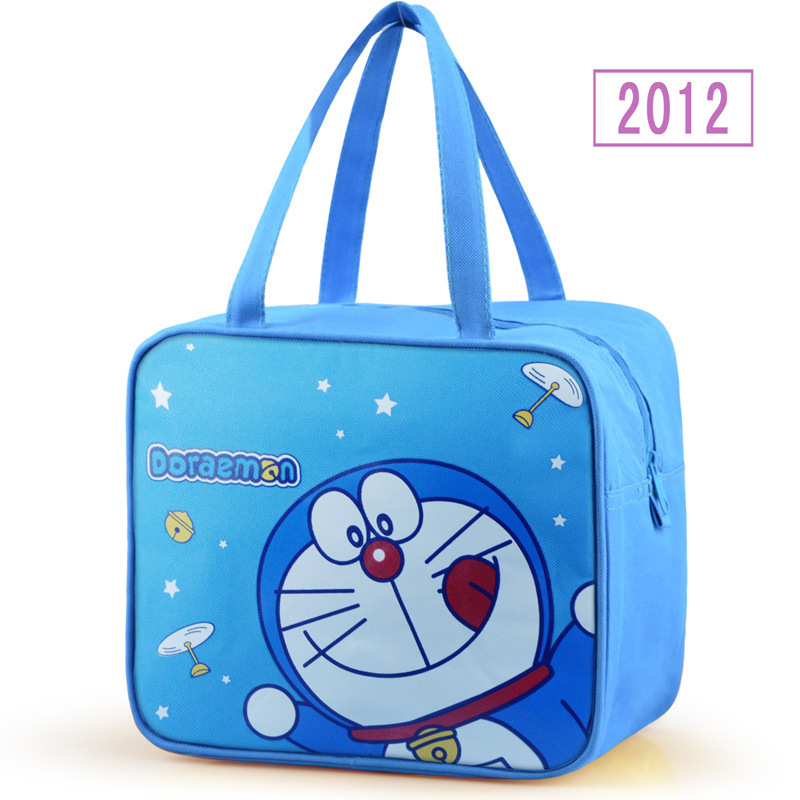 Cartoon Lunch Box Bag Oxford Cloth Double-Layer Waterproof Insulation Bag Aluminum Film Square Student Children's Lunch Box Portable Wholesale