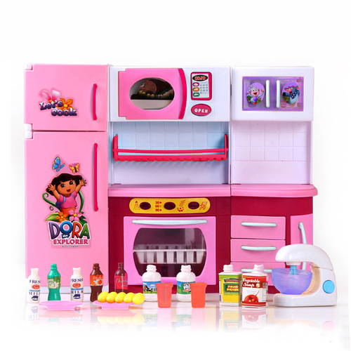 Qunfeng Dora genuine children's play house electric water kitchen birthday gift puzzle set girl toy