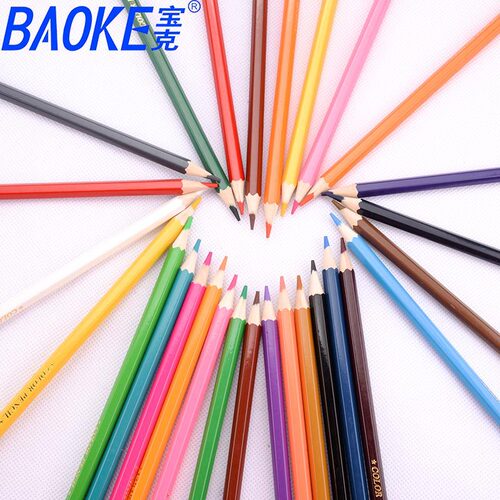 Baoke colored pencils 12 colors 24 colors 36 colors 48 colors tube drawing drawing oil colored lead children's coloring graffiti