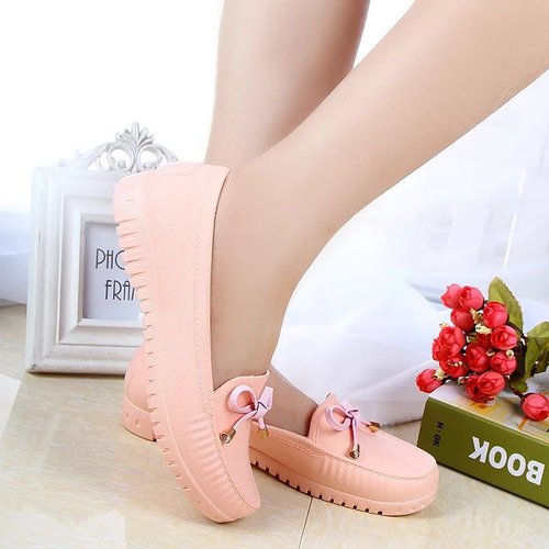 Women's Fashion Trend Rain Boots Low-Top Water Shoes Slip-on Rain Boots with Open Mouth Short Leg Rain Boots Rubber Shoes Anti-Slip Water Boots for Nurses