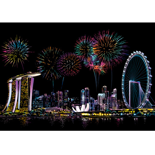 YUELU Colorful City Ⅱ adult decompression scratch painting toy night scene diy handmade scratch painting creative birthday gift