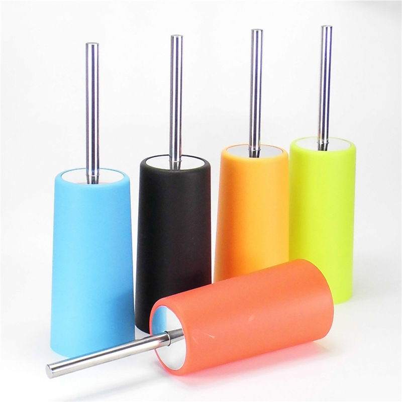 Ningún cepillo redondo del retrete del ángulo muerto cepillo de limpieza plástico del retrete con la base suministra el traje del cepillo del retrete de la cabeza del reemplazo