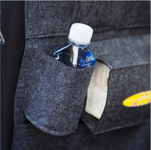 Felt car seat storage bag, seat back bag, water cup holder, car back hanging bag, car storage bag, multifunctional