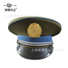 雅蕾帽厂供应大盖帽服装配饰帽子礼仪帽大檐帽军绿色升旗手大盖帽