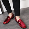 Lefu Shoes for Men's Spring and Autumn New Leather Shoes， Bean Shoes， European and American Men's Shoes， Lacquer Leather