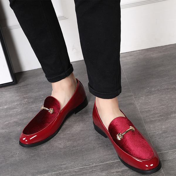 Lefu Shoes for Men's Spring and Autumn New Leather Shoes, Bean Shoes, European and American Men's Shoes, Lacquer Leather