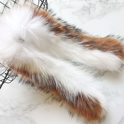 白貉子毛领拼色帽条羽绒服真皮草呢大衣棉衣青果领奢翻领羊毛领|ms