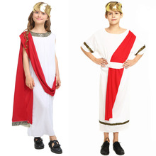 万圣节化妆舞会古罗马希腊表演服装儿童男罗马女神希腊女王演出服
