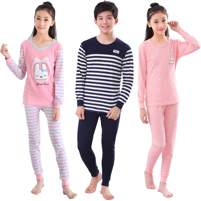 Ropa interior para niños ropa de otoño pantalones largos nuevos niños medianos y grandes ropa interior térmica bebé pijamas traje de desgaste para el hogar