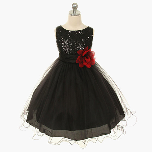Children's formal dress, big kid mesh bell-bottom dress, children's dress for girls, holiday performance dress