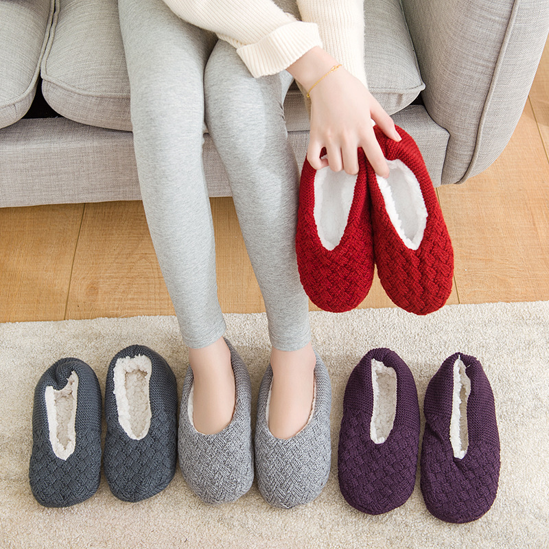 Floor socks women's autumn and winter adult bottom dispensing adult thickened fleece-lined indoor home socks men's socks overshoes